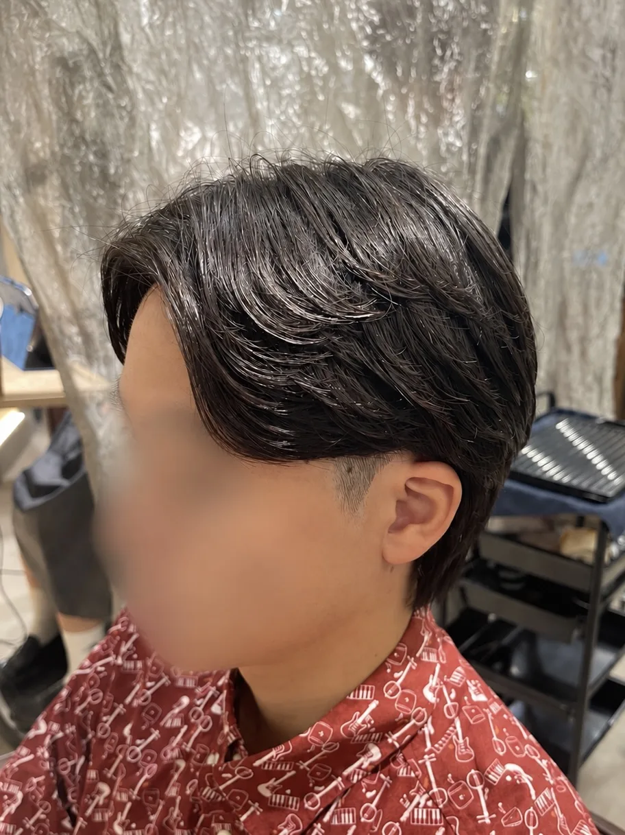 毛流れフェザーパーマ